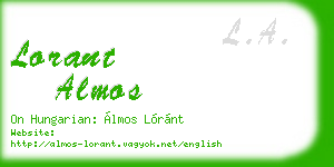 lorant almos business card