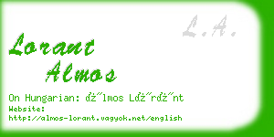 lorant almos business card